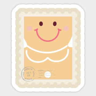 Cute Girl Gingerbread Stamp Sticker